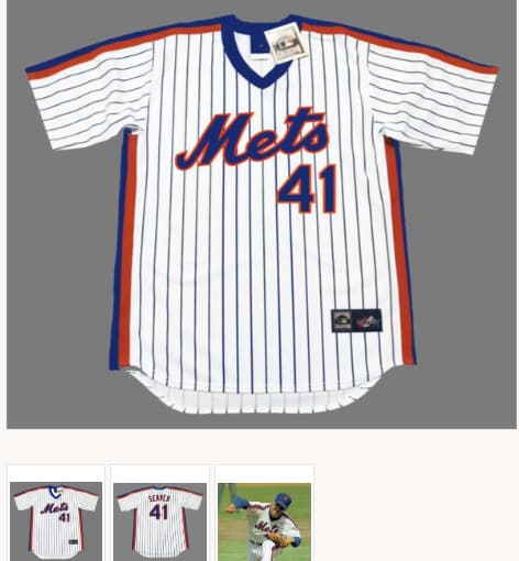 TOM SEAVER New York Mets 1983 Majestic Cooperstown Home Baseball Jersey