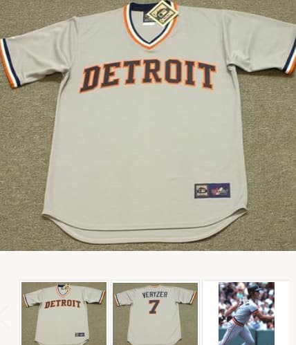 TOM VERYZER Detroit Tigers 1975 Majestic Cooperstown Throwback Away Baseball Jersey