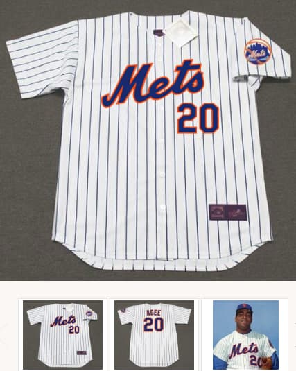 TOMMIE AGEE New York Mets 1969 Home Majestic Baseball Throwback Jersey
