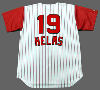 TOMMY HELMS Cincinnati Reds 1960's Majestic Throwback Home Baseball Jersey