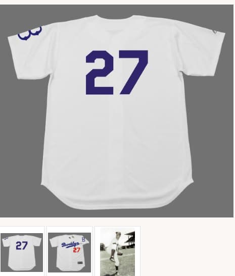 TOMMY LASORDA Brooklyn Dodgers Majestic Cooperstown Throwback Baseball Jersey