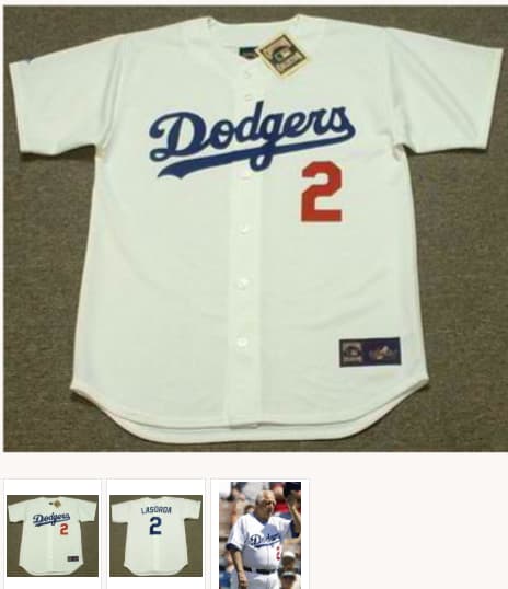 TOMMY LASORDA Los Angeles Dodgers 1981 Home Majestic Baseball Throwback Jersey