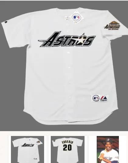 TONY EUSEBIO Houston Astros 1994 Home Majestic Baseball Throwback Jersey