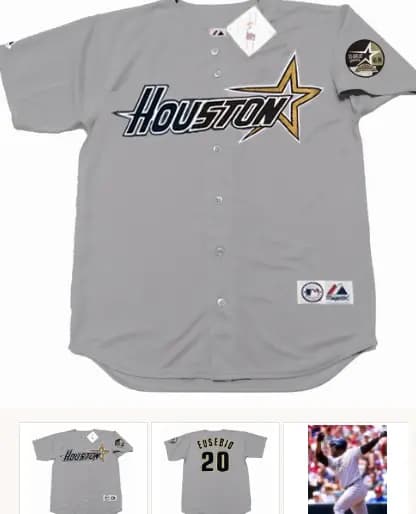 TONY EUSEBIO Houston Astros 1999 Away Majestic Baseball Throwback Jersey