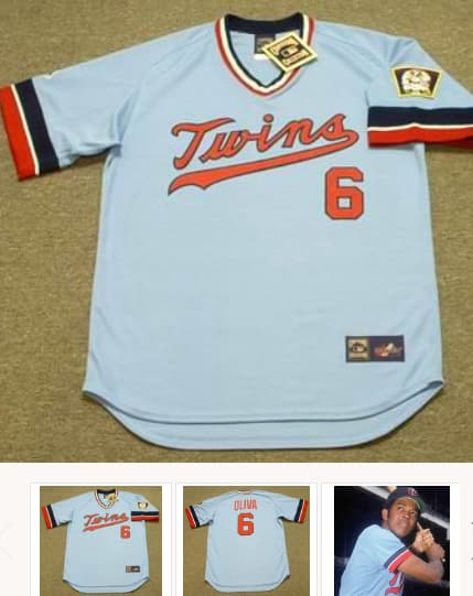 TONY OLIVA Minnesota Twins 1974 Majestic Cooperstown Throwback Baseball Jersey