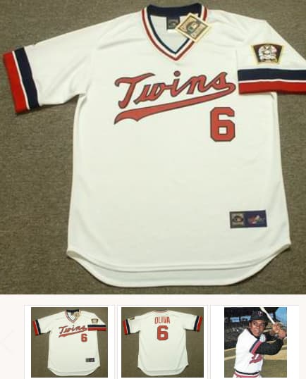 TONY OLIVA Minnesota Twins 1974 Majestic Cooperstown Throwback Home Jersey