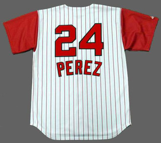 TONY PEREZ Cincinnati Reds 1960's Majestic Throwback Home Baseball Jersey