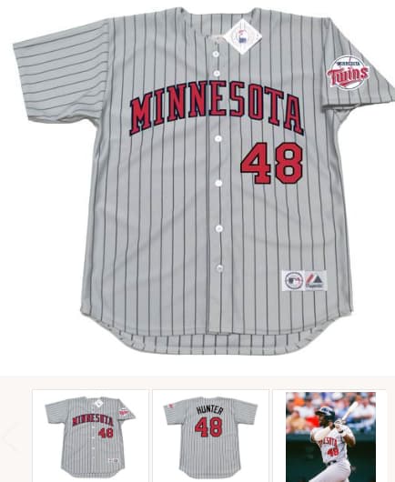 TORII HUNTER Minnesota Twins 2001 Majestic Throwback Away Baseball Jersey