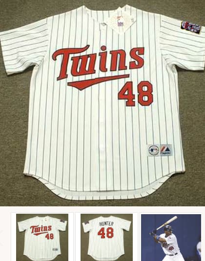 TORII HUNTER Minnesota Twins 2002 Majestic Throwback Home Baseball Jersey