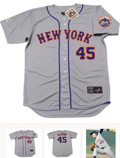TUG McGRAW New York Mets 1973 Away Majestic Baseball Throwback Jersey