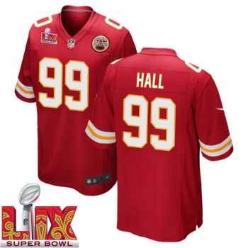Tamba Hall No 99 Men Super Bowl LIX Kansas City Chiefs Home Game 2025 Jersey- Replica