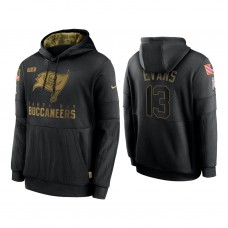 Tampa Bay Buccaneers #13 Mike Evans Black 2020 Salute to Service Sideline Performance Pullover Hoodie
