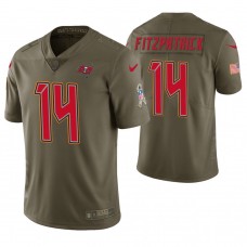 Tampa Bay Buccaneers #14 Ryan Fitzpatrick Olive Salute to Service Limited Jersey