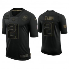 Tampa Bay Buccaneers #21 Justin Evans Black 2020 Salute to Service Limited Jersey