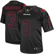 Tampa Bay Buccaneers #3 Jameis Winston Lights out Elite Black Jersey