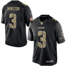 Tampa Bay Buccaneers #3 Jameis Winston Salute To Service Black Jersey