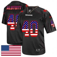 Tampa Bay Buccaneers #40 Mike Alstott Black USA Flag Fashion Jersey
