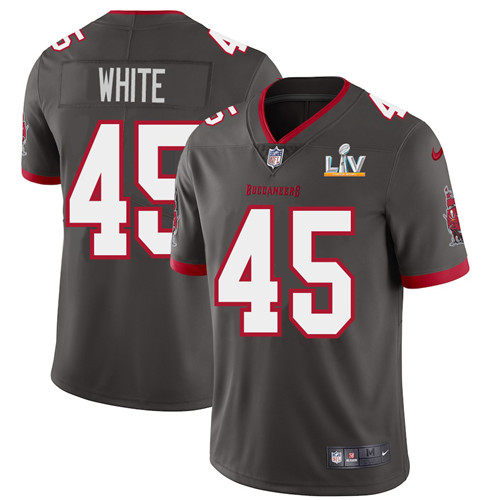 Tampa Bay Buccaneers #45 Devin White Men's Super Bowl LV Bound Nike Pewter Alternate Vapor Limited Jersey