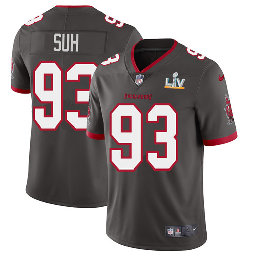 Tampa Bay Buccaneers #93 Ndamukong Suh Youth Super Bowl LV Bound Nike Pewter Alternate Vapor Limited Jersey