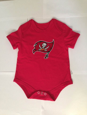 Tampa Bay Buccaneers Newborn Girls Ruffle Heart Creeper Set - Red