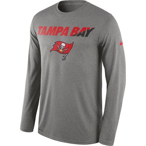 Tampa Bay Buccaneers Nike Heather Gray Legend Staff Practice Long Sleeves Performance T-Shirt