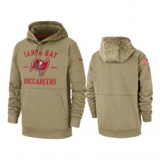 Tampa Bay Buccaneers Tan Sideline Therma 2019 Salute to Service Pullover Hoodie