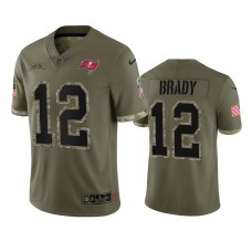 Tampa Bay Buccaneers Tom Brady Nike Olive 2022 Salute To Service Limited Jersey