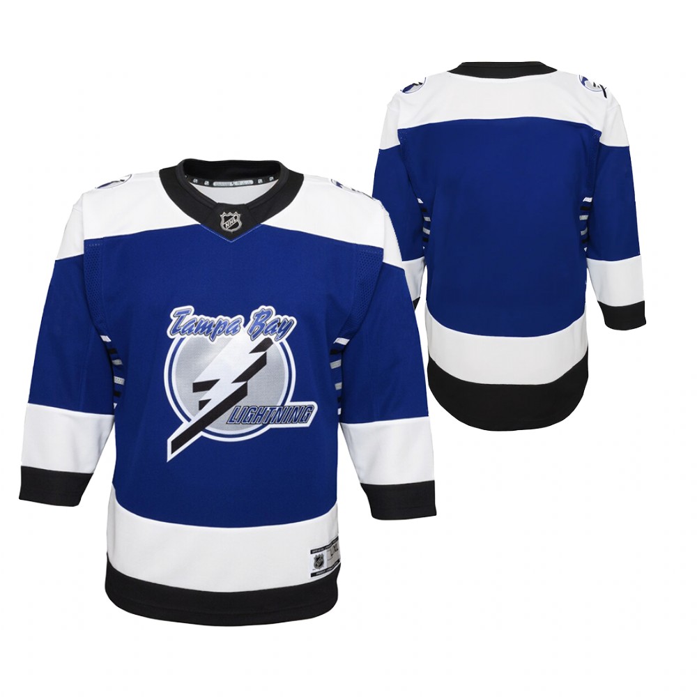 Tampa Bay Lightning 2021 Reverse Retro Blue Youth Jersey Premier