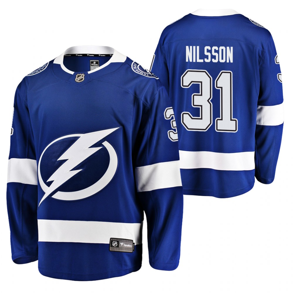Tampa Bay Lightning Anders Nilsson Blue 2020-21 Home Breakaway Player Jersey
