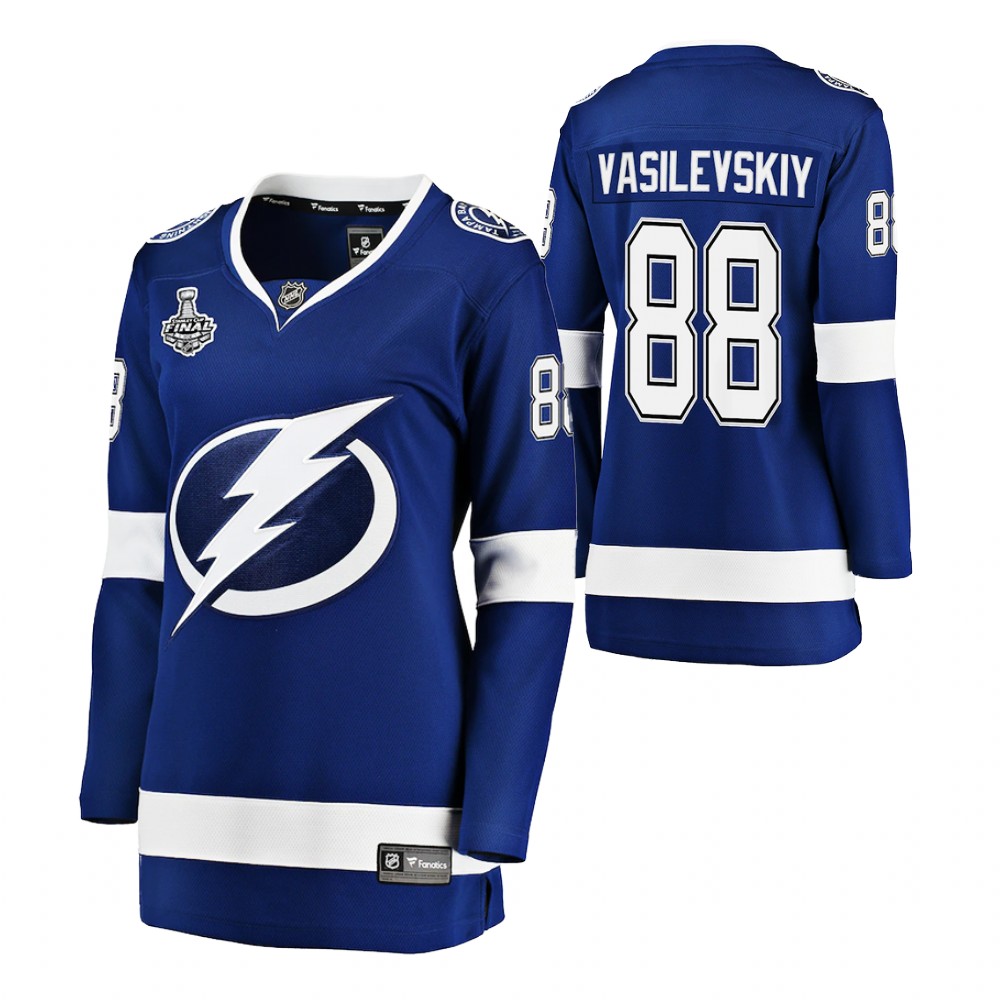 Tampa Bay Lightning Andrei Vasilevskiy Women Blue 2021 Stanley Cup Final Jersey