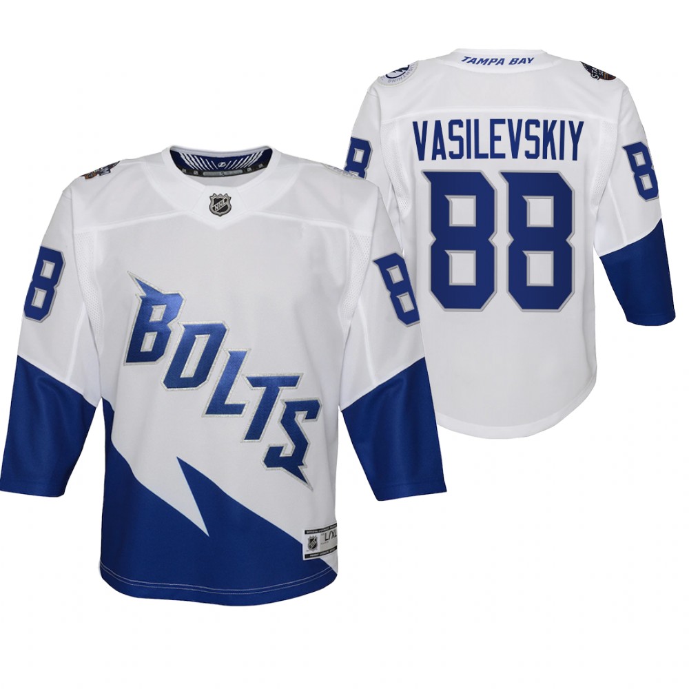 Tampa Bay Lightning Andrei Vasilevskiy Youth White 2022 Stadium Series Jersey