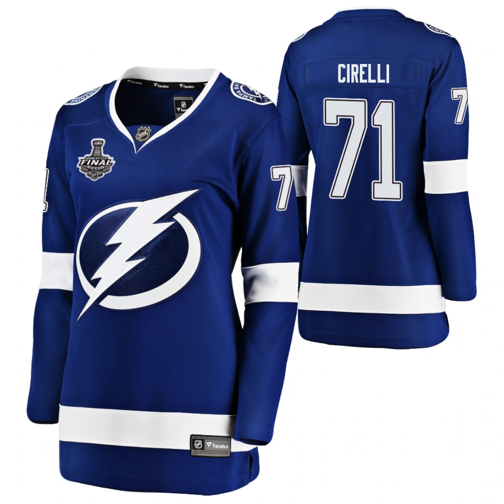 Tampa Bay Lightning Anthony Cirelli Women Blue 2021 Stanley Cup Final Jersey
