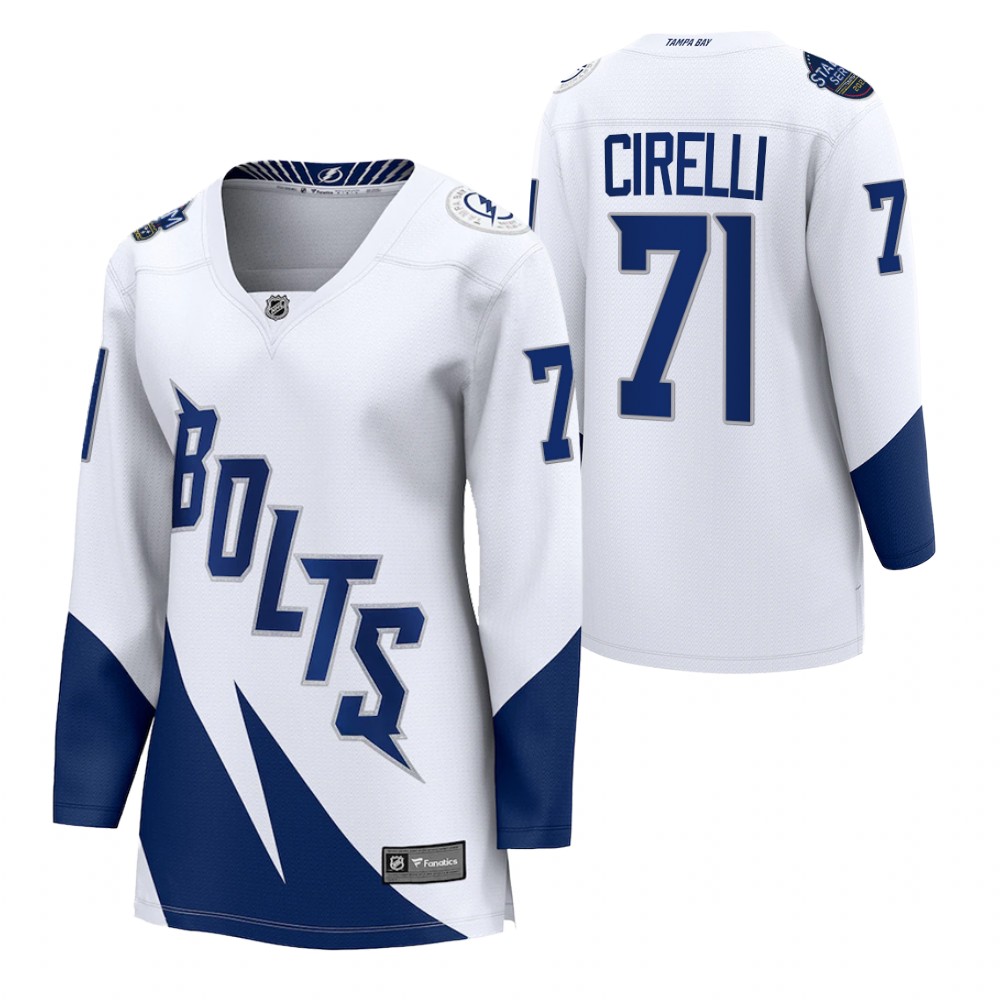 Tampa Bay Lightning Anthony Cirelli Women White 2022 Stadium Series Jersey