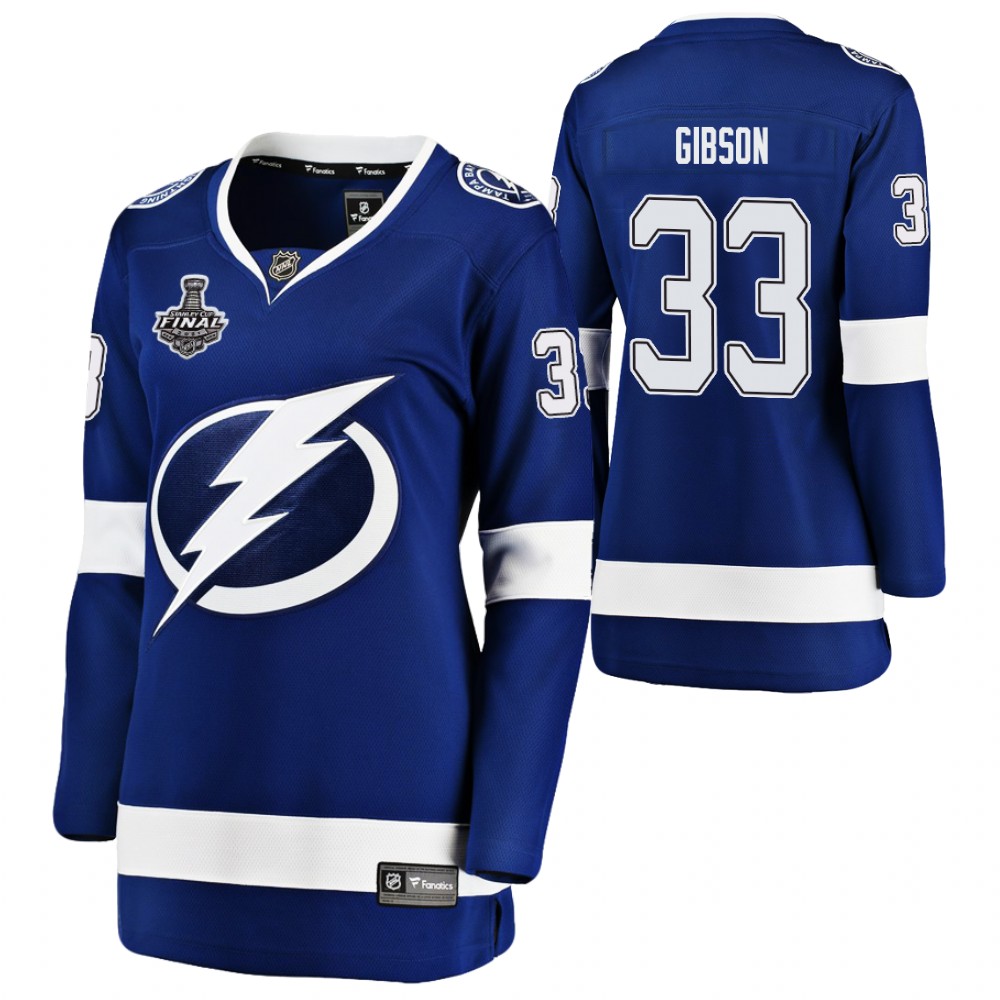 Tampa Bay Lightning Christopher Gibson Women Blue 2021 Stanley Cup Final Jersey
