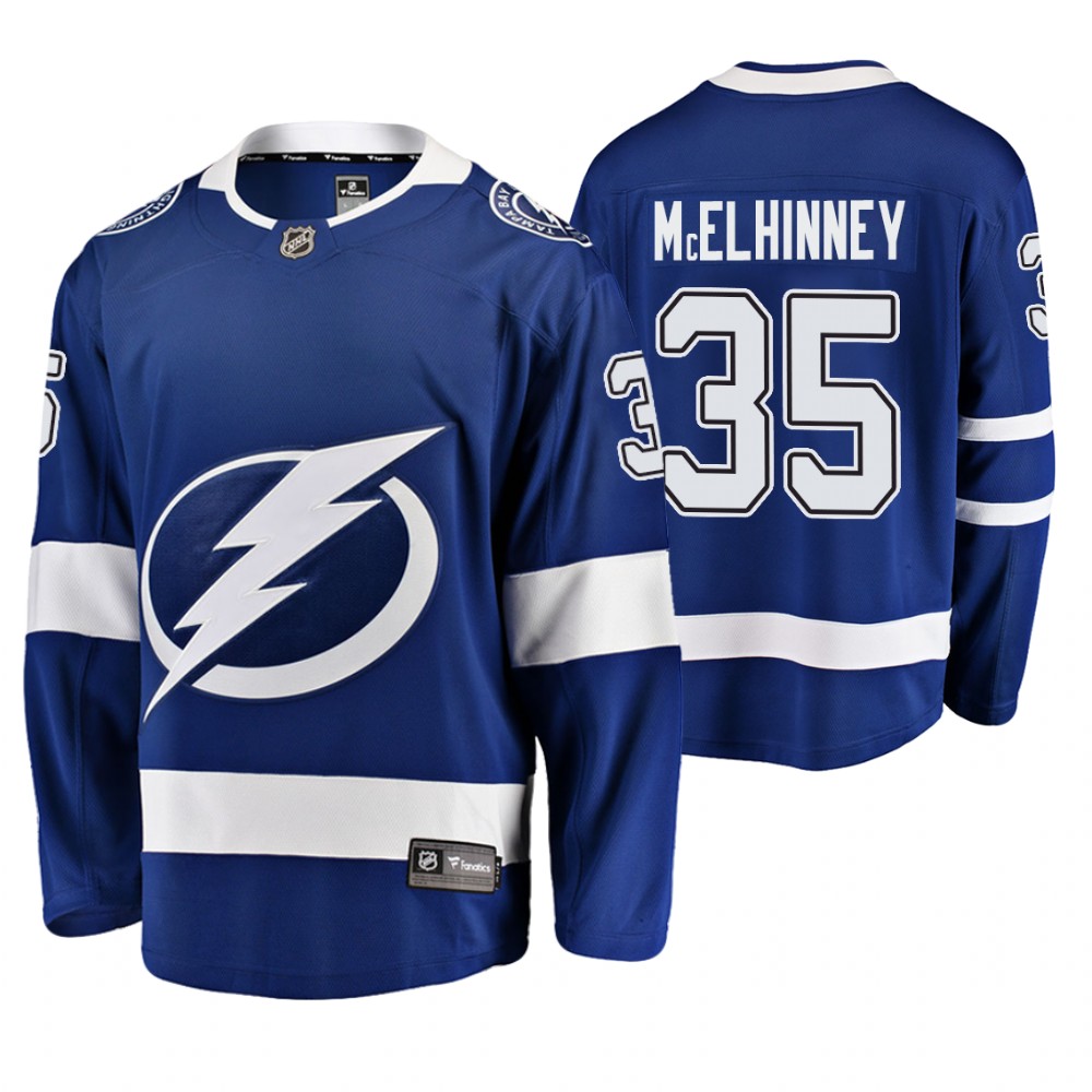 Tampa Bay Lightning Curtis McElhinney Men's Home Breakaway Player Fanatics Branded Jersey