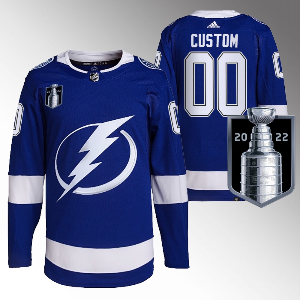 Tampa Bay Lightning Custom Blue 2022 Stanley Cup Final Primegreen Jersey