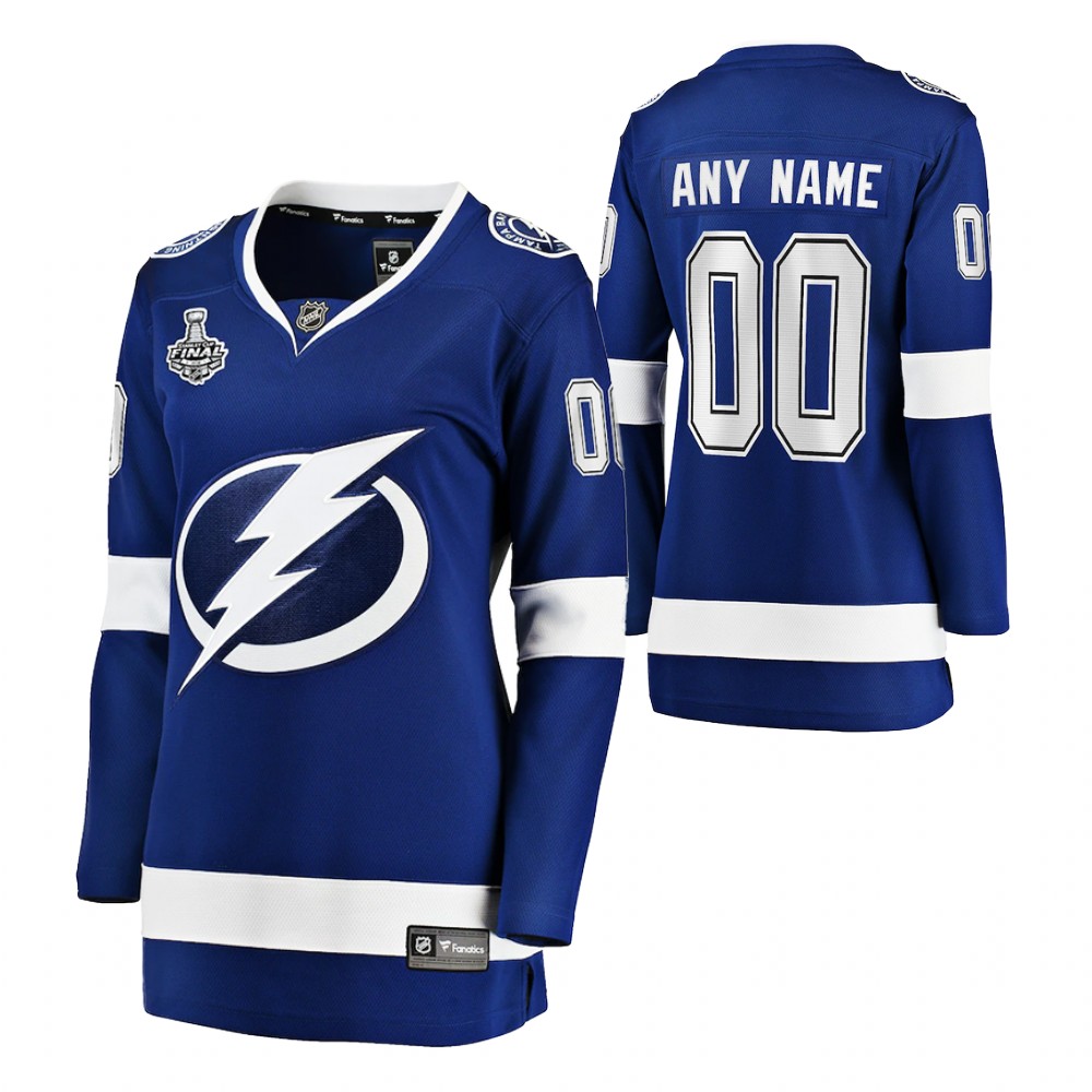 Tampa Bay Lightning Custom Women Blue 2021 Stanley Cup Final Jersey