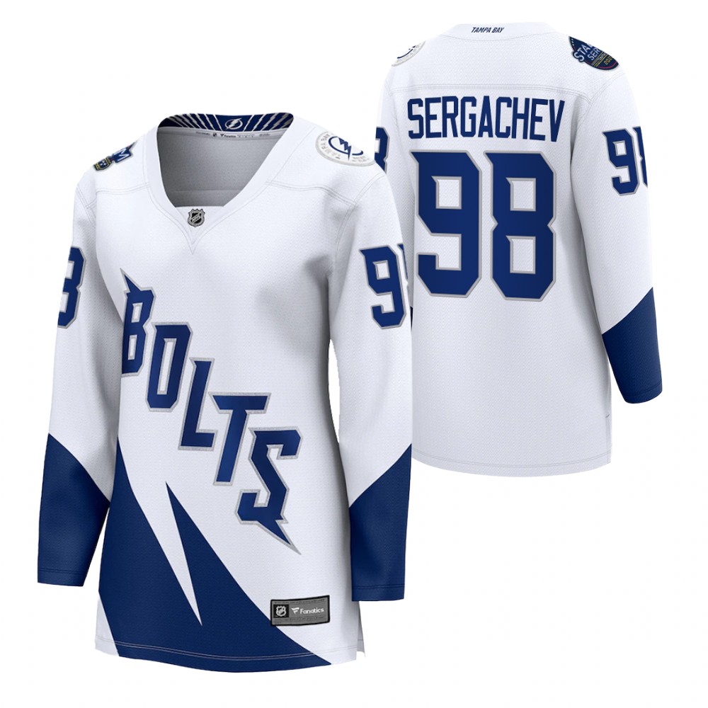 Tampa Bay Lightning Mikhail Sergachev Women White 2022 Stadium Series Jersey