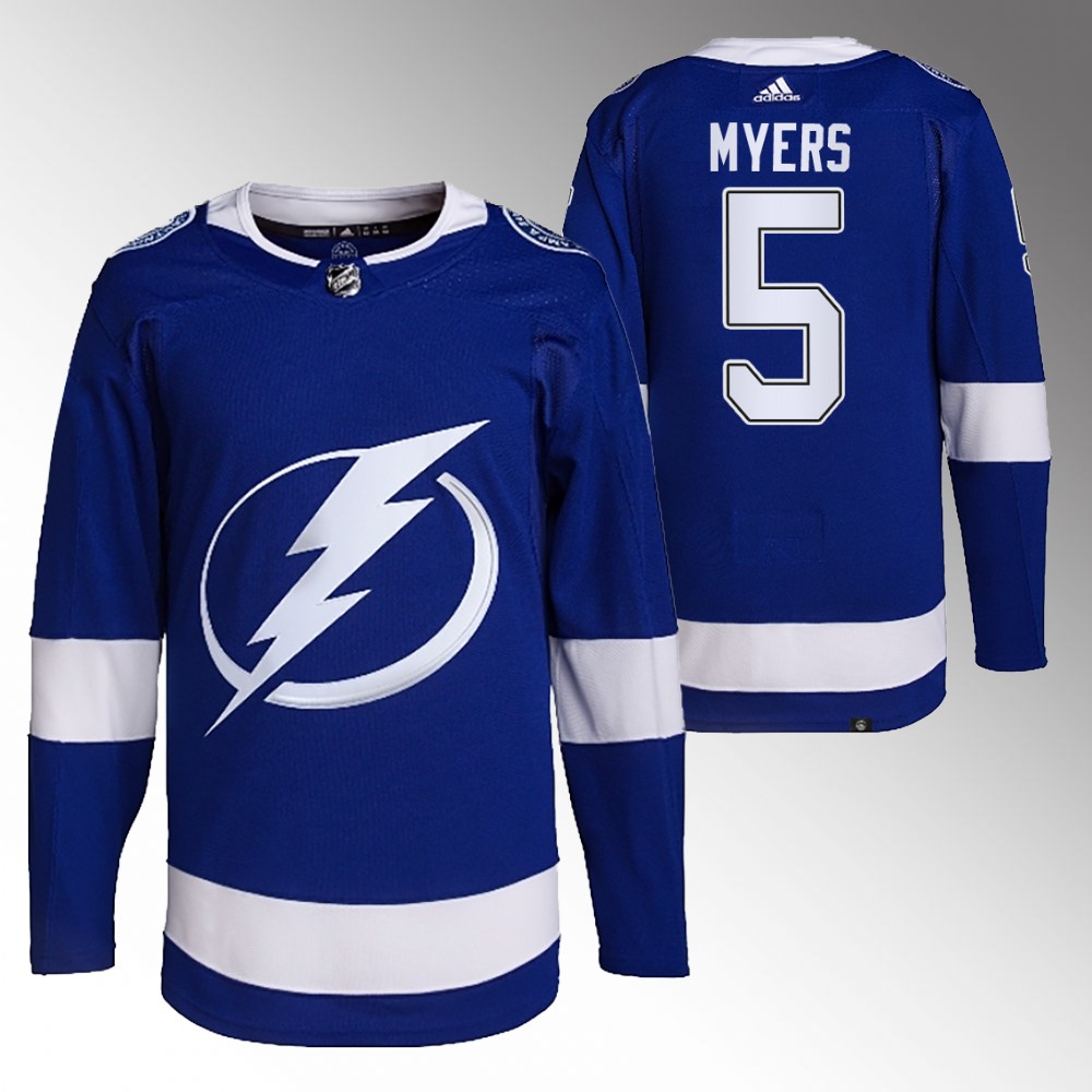 Tampa Bay Lightning Philippe Myers Blue Primegreen Authentic Home Jersey
