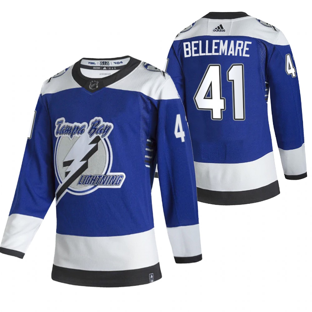 Tampa Bay Lightning Pierre-Edouard Bellemare Blue 2021 Reverse Retro Special Edition Jersey