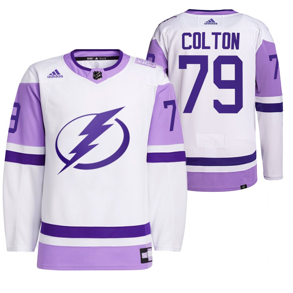 Tampa Bay Lightning Ross Colton 2021 HockeyFightsCancer White Primegreen Jersey