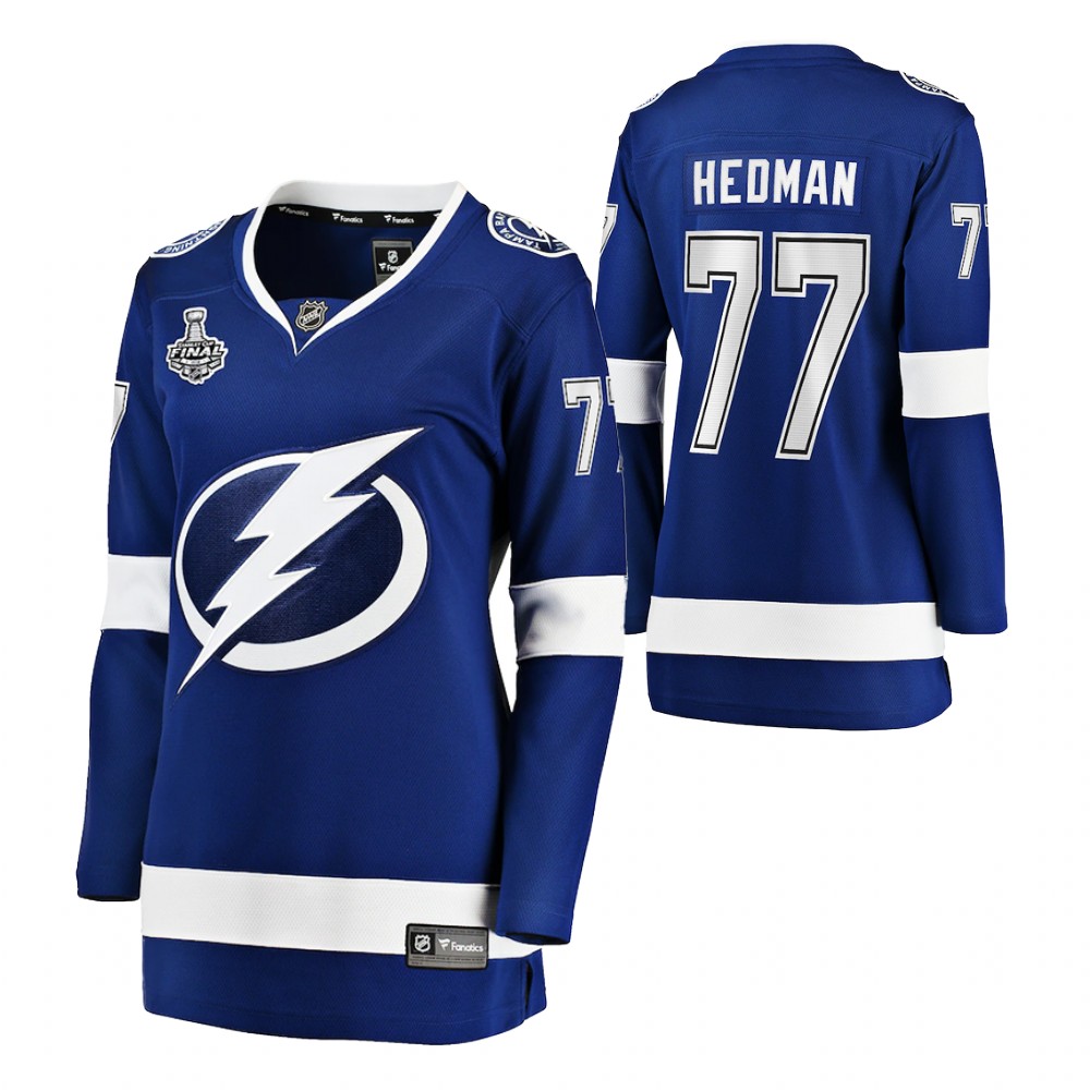 Tampa Bay Lightning Victor Hedman Women Blue 2021 Stanley Cup Final Jersey