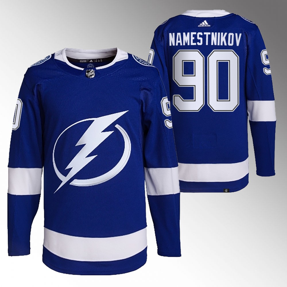Tampa Bay Lightning Vladislav Namestnikov Blue Primegreen Authentic Home Jersey
