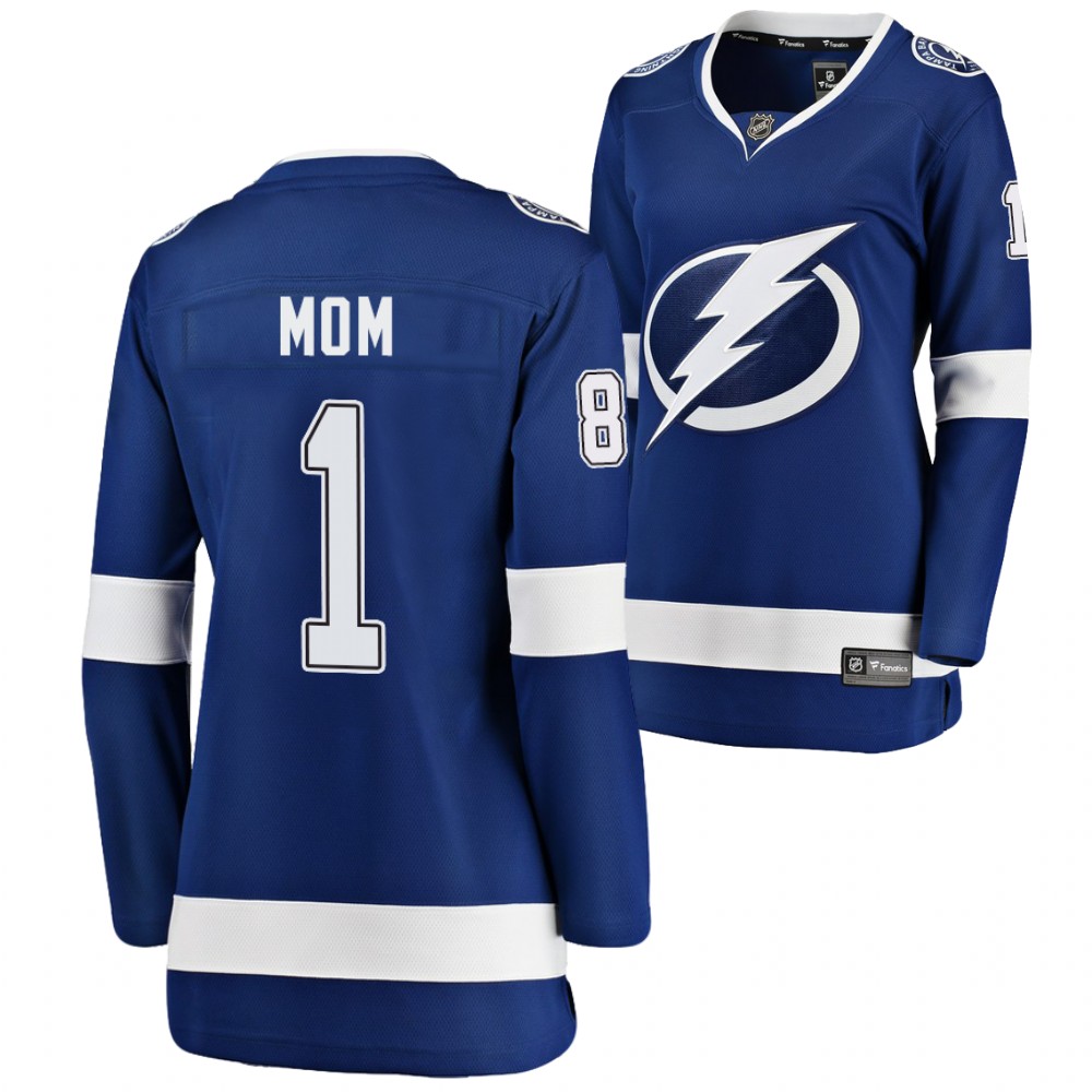 Tampa Bay Lightning Women Blue NO.1 Mom Jersey