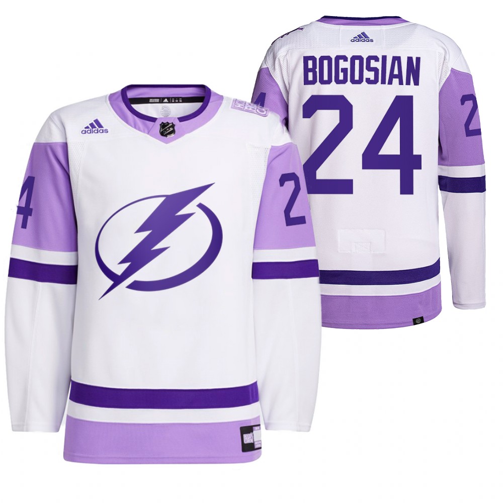Tampa Bay Lightning Zach Bogosian 2021 HockeyFightsCancer White Primegreen Jersey