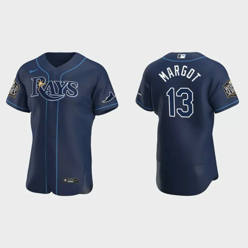 Tampa Bay Rays #13 Manuel Margot 2020 World Series Authentic Alternate Jersey – Navy