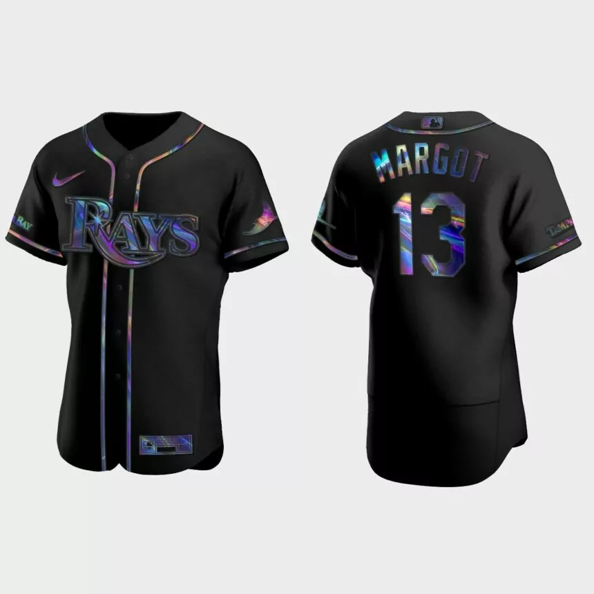 Tampa Bay Rays #13 Manuel Margot Authentic Golden Edition Jersey – Black