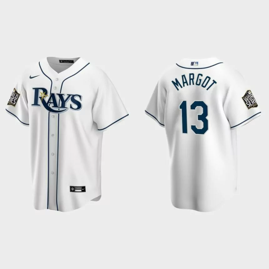 Tampa Bay Rays #13 Manuel Margot Replica 2020 World Series Home Jersey – White的副本