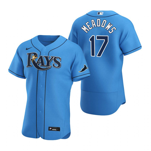 Tampa Bay Rays #17 Austin Meadows Men's Nike Light Blue Alternate 2020 Authentic Player MLB Jersey