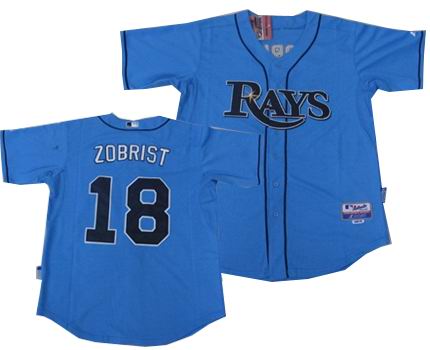 Tampa Bay Rays #18 Ben Zobrist Jersey LT blue
